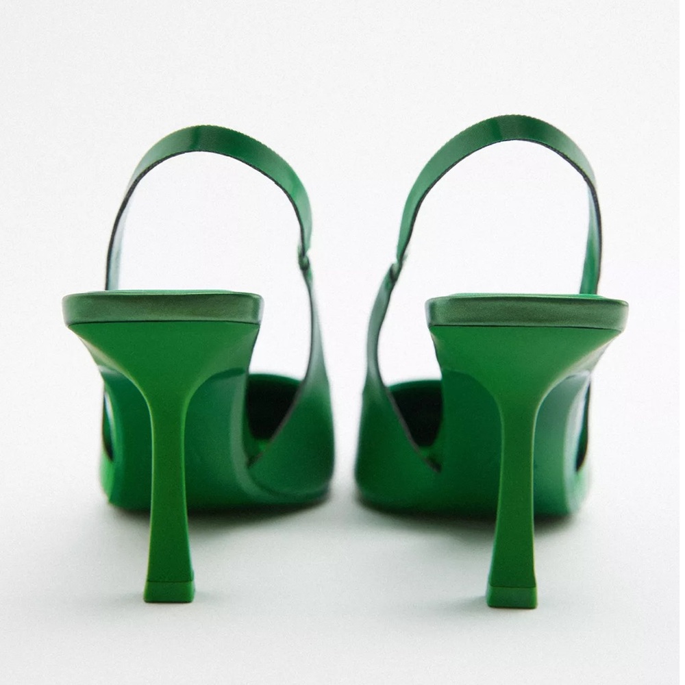 Zara Green Sling Backs 39 - Picture 4 of 5